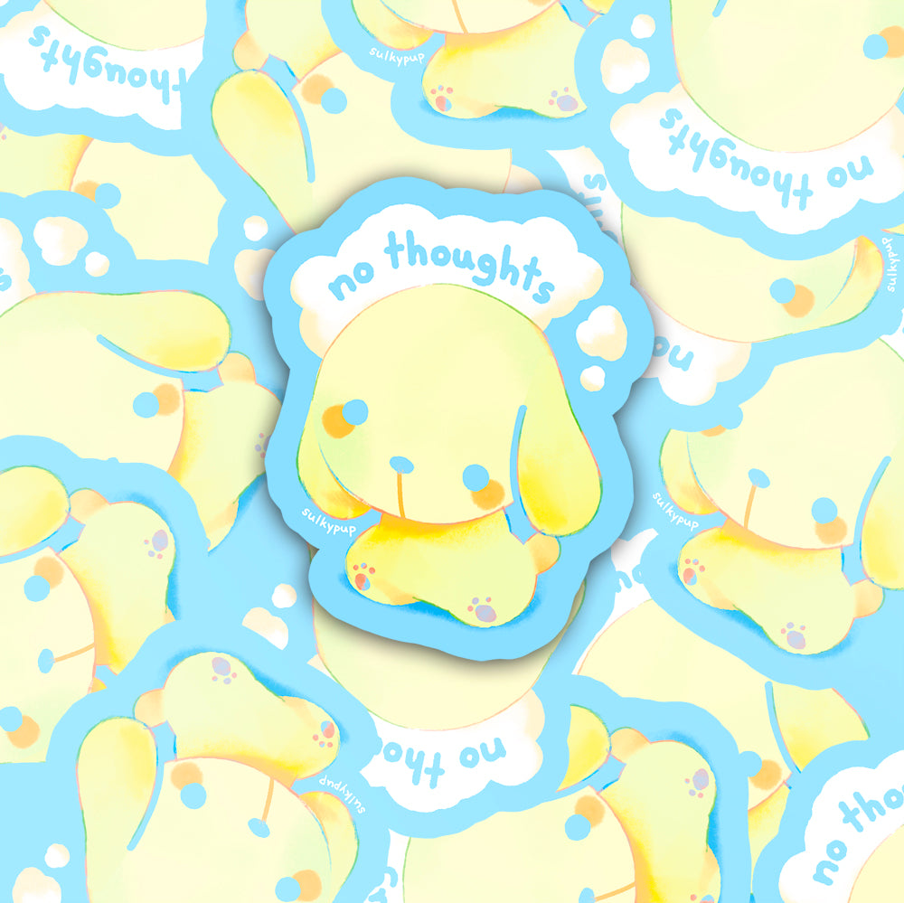 No Thoughts Sticker